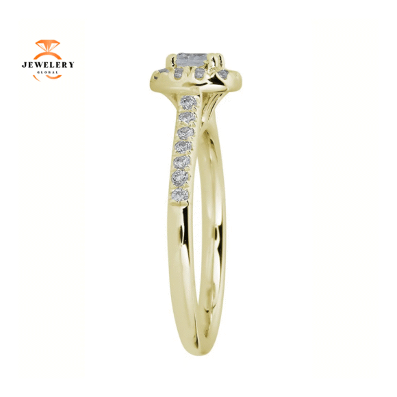 JULEVE 14KT GOLD 1/2 CTW DIAMOND CUSHION HALO RING - Image 10