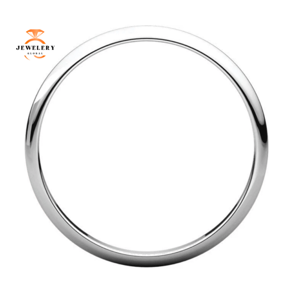 WOMEN'S PLATINUM 2MM HALF ROUND LIGHT WEDDING BAND - Image 2