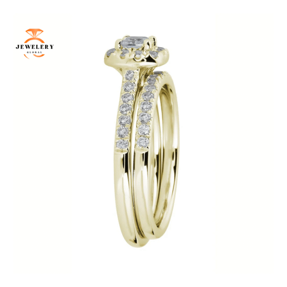 JULEVE 14KT GOLD 1/2 CTW DIAMOND CUSHION HALO RING - Image 12