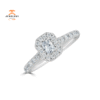 JULEVE 14KT GOLD 1/2 CTW DIAMOND EMERALD HALO RING