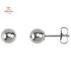 14KT White Gold 5MM Ball Earrings
