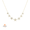 14KT Yellow Gold .35 CTW Diamond Pave Multi Star Necklace