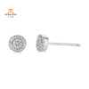 EMILIQUE 14 KARAT WHITE GOLD 1/4 CARAT TOTAL WEIGHT ROUND DIAMOND HALO EARRINGS