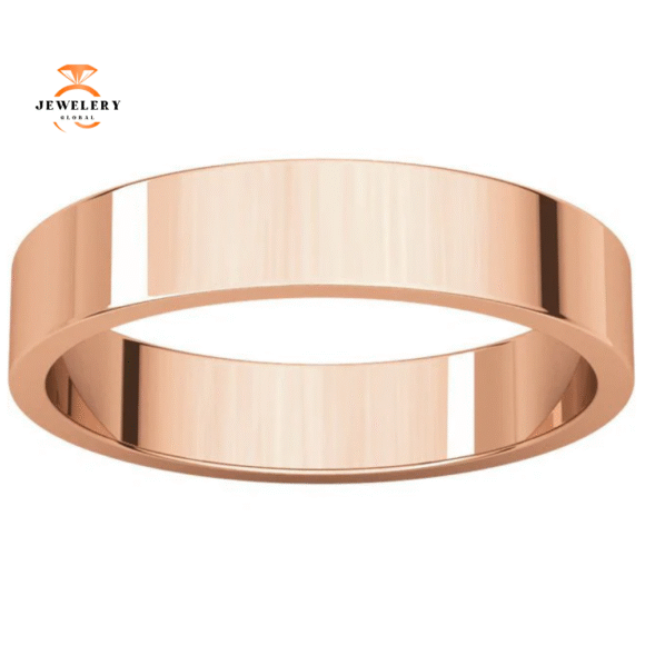 WOMEN'S 14KT GOLD 4MM FLAT WEDDING BAND - Image 4