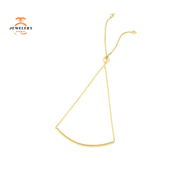 EMILIQUE 14KT YELLOW GOLD POLISHED BAR BOLO BRACELET