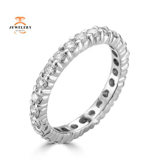 14KT WHITE GOLD 1.00 CTW ROUND DIAMOND ETERNITY BAND