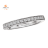 14KT WHITE GOLD 1/5 CTW DIAMOND 14 STONE MILGRAIN BAND