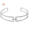14KT White Gold 3/4 CTW Diamond Cuff Bracelet