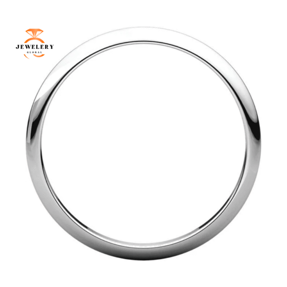 WOMEN'S PLATINUM 2MM HALF ROUND WEDDING BAND - Image 3