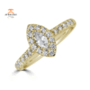 JULEVE 14KT GOLD 1/2 CTW DIAMOND MARQUISE HALO RING