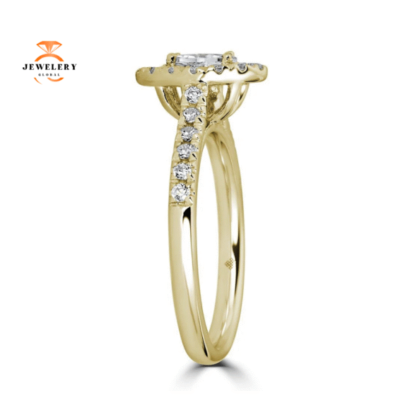 JULEVE 14KT GOLD 1/2 CTW DIAMOND MARQUISE HALO RING - Image 2