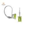14KT WHITE GOLD 1.20 CTW LEVERBACK PERIDOT EARRINGS