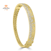 14KT YELLOW GOLD 1.88CTW DIAMOND SATIN BANGLE BRACELET