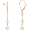 14KT YELLOW GOLD FRESHWATER CULTURED PEARL EARRINGS