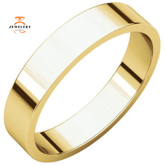 WOMEN'S 14KT GOLD 4MM FLAT WEDDING BAND - Image 5
