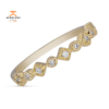 EMILIQUE 14KT GOLD 0.10 CTW DIAMOND SQUARE & ROUND STACKABLE RING