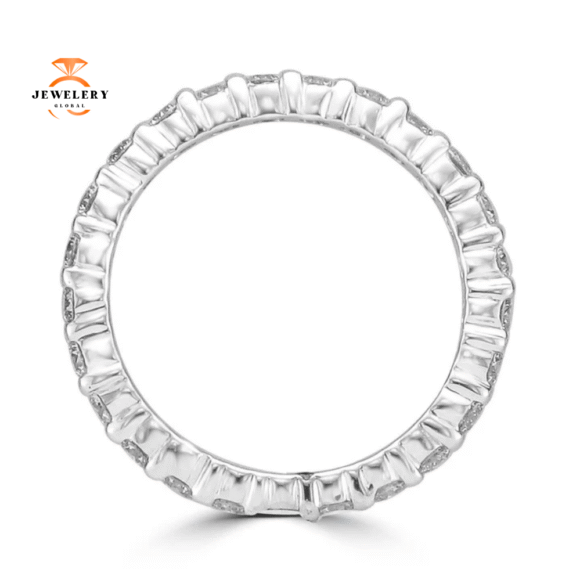 14KT WHITE GOLD 1.00 CTW ROUND DIAMOND ETERNITY BAND - Image 2
