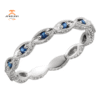 14KT WHITE GOLD BLUE SAPPHIRE ANNIVERSARY BAND