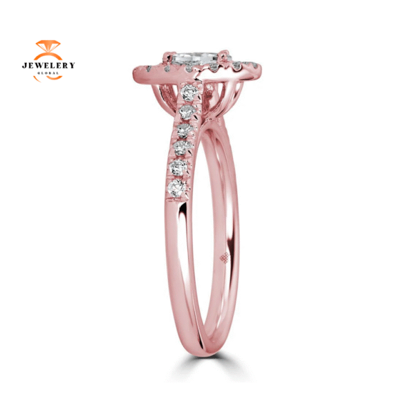 JULEVE 14KT GOLD 1/2 CTW DIAMOND MARQUISE HALO RING - Image 6