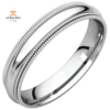 WOMEN'S PLATINUM 4MM DOUBLE MILGRAIN COMFORT FIT WEDDING BAND