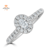 JULEVE 14KT GOLD 1/2 CTW DIAMOND OVAL HALO RING
