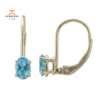 14KT YELLOW GOLD 1.00 CTW OVAL BLUE TOPAZ LEVERBACK EARRINGS