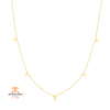 EMILIQUE 14 KARAT YELLOW GOLD DANGLE 5 TRIANGLE STATION NECKLACE