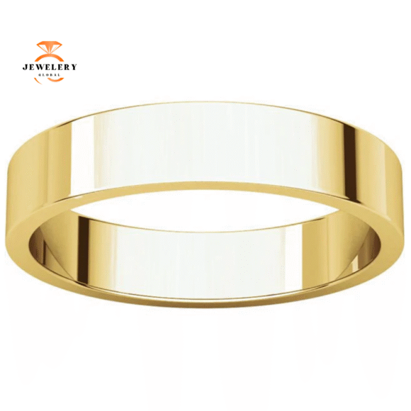 WOMEN'S 14KT GOLD 4MM FLAT WEDDING BAND - Image 6
