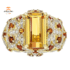 JULEVE TOPAZ, CITRINE & DIAMOND FLORAL RING