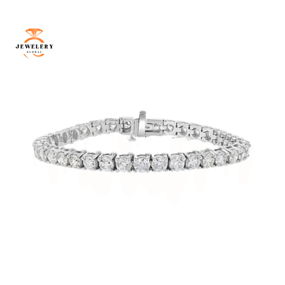 14KT WHITE GOLD 11.05 CARAT ROUND DIAMOND TENNIS BRACELET