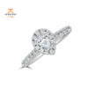 JULEVE 14KT GOLD 1/2 CTW DIAMOND PEAR HALO RING