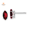 14KT WHITE GOLD 1.20 CTW MARQUISE GARNET STUD EARRINGS
