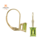 14KT YELLOW GOLD 1.20 CTW LEVERBACK PERIDOT EARRINGS