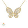 18 KARAT YELLOW GOLD 3.48 CARAT DIAMOND BUTTERFLY NECKLACE