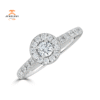 JULEVE 14KT GOLD 1/2 CTW DIAMOND ROUND HALO RING