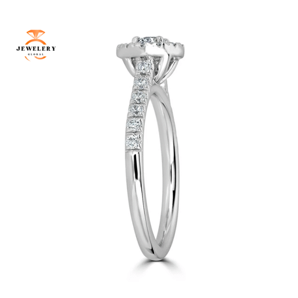 JULEVE 14KT GOLD 1/2 CTW DIAMOND ROUND HALO RING - Image 2