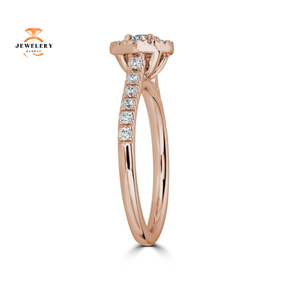 JULEVE 14KT GOLD 1/2 CTW DIAMOND ROUND HALO RING - Image 6