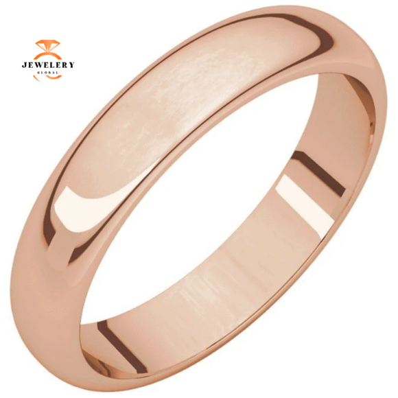 WOMEN'S 14KT GOLD 4MM HALF ROUND WEDDING BAND