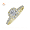 JULEVE 14KT GOLD 1 CTW DIAMOND CUSHION HALO RING