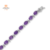 14KT WHITE GOLD 11.20 CTW OVAL AMETHYST BRACELET