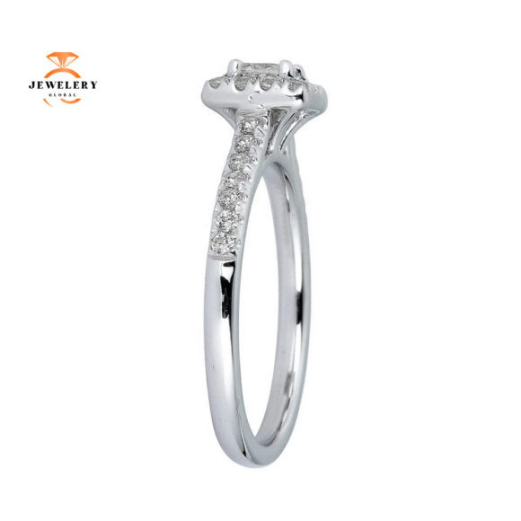 JULEVE 14KT GOLD 1/2 CTW DIAMOND SQUARE HALO RING - Image 2