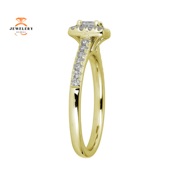 JULEVE 14KT GOLD 1/2 CTW DIAMOND SQUARE HALO RING - Image 4