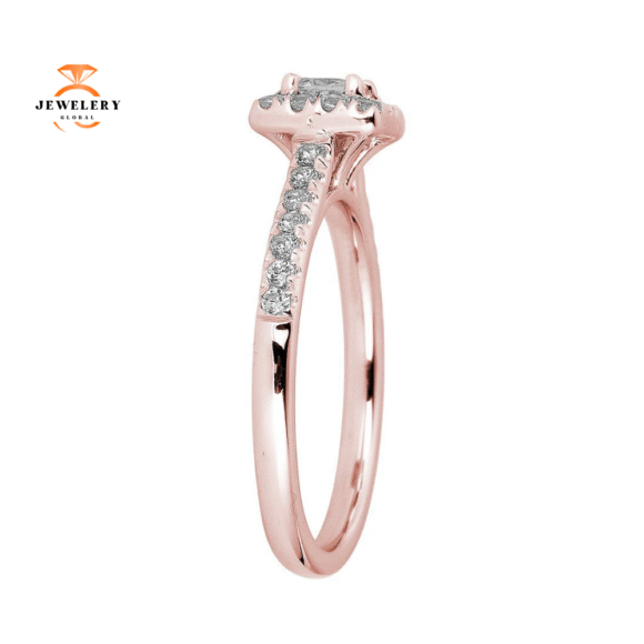 JULEVE 14KT GOLD 1/2 CTW DIAMOND SQUARE HALO RING - Image 6