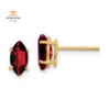 14KT YELLOW GOLD 1.20 CTW MARQUISE GARNET STUD EARRINGS