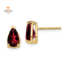 14KT YELLOW GOLD 2.00 CTW PEAR SHAPE GARNET STUD EARRINGS