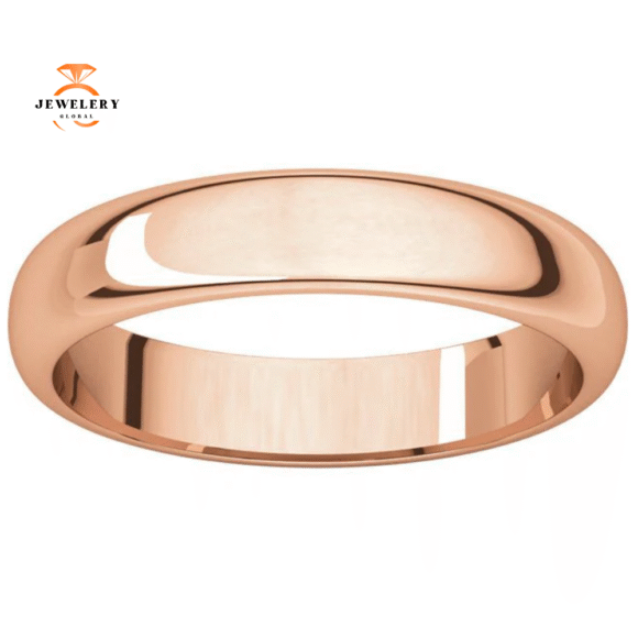 WOMEN'S 14KT GOLD 4MM HALF ROUND WEDDING BAND - Image 2