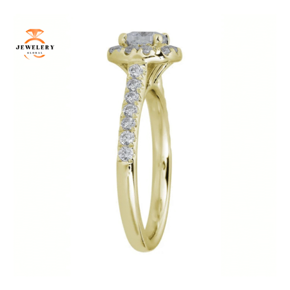 JULEVE 14KT GOLD 1 CTW DIAMOND CUSHION HALO RING - Image 2