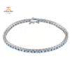 14KT WHITE GOLD 6.00CT ROUND AQUAMARINE BRACELET