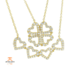 18 KARAT YELLOW GOLD CONVERSION CLOVER & HEARTS DIAMOND NECKLACE
