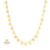 EMILIQUE 14KT YELLOW GOLD ROUND DISC STATION CHOCKER NECKLACE